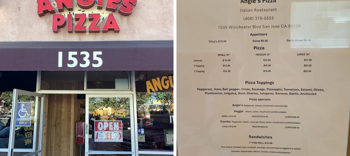 Angies Pizza Italian Restaurant Menu