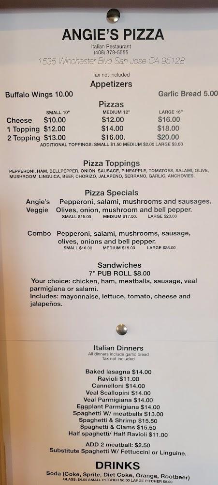 Angies Pizza Italian Restaurant Menu image 4